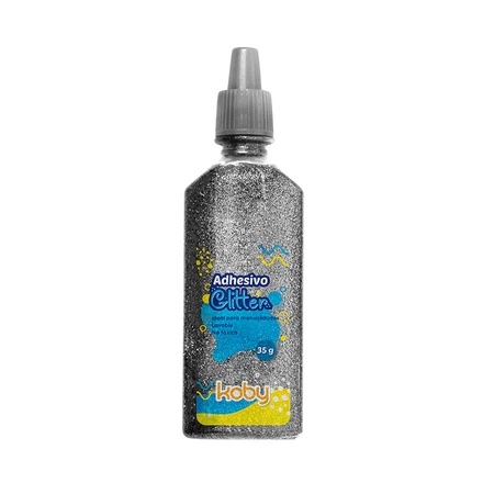 ADHESIVO C/BRILLO KOBY 35GR PLATA