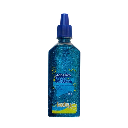 ADHESIVO C/BRILLO KOBY 35GR AZUL