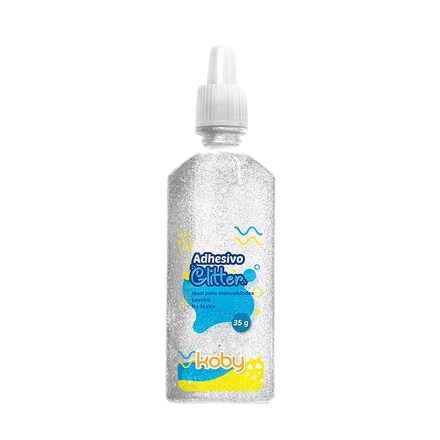 ADHESIVO C/BRILLO KOBY 35GR BLANCO/IRIDISCENT